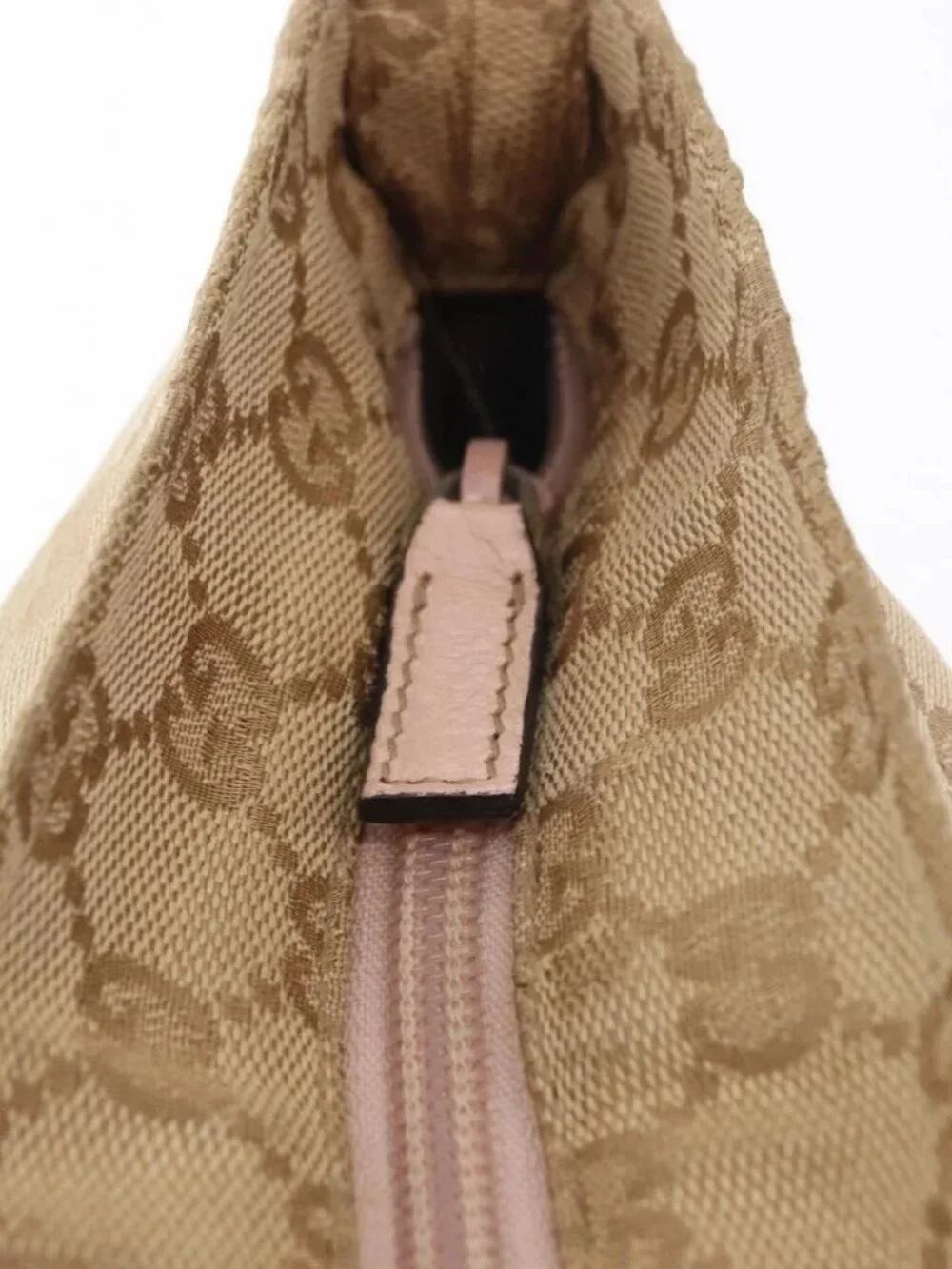 GUCCI GG Canvas Sherry Line Tote Bag Beige Pink 131230 Auth 152017